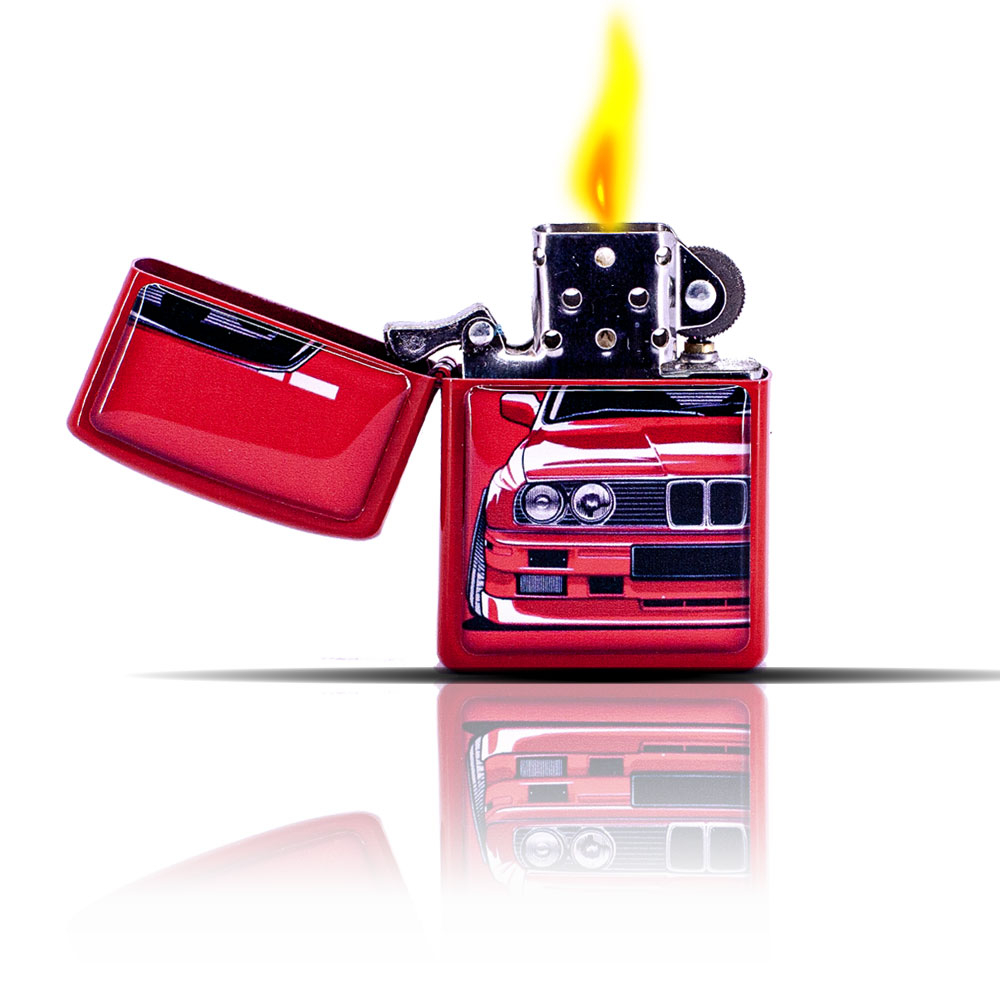 E30 Kırmızı Zippo Tarzı Benzinli Çakmak