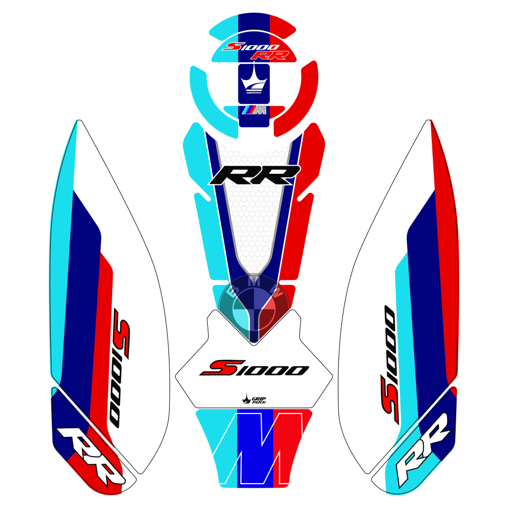 Grippatch BMW S1000RR (2023-2025) Uyumlu 13 Parça Tank Pad Seti GC43-3