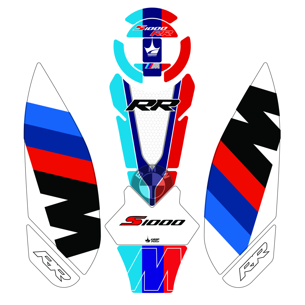 Grippatch BMW S1000RR (2023-2025) Uyumlu 13 Parça Tank Pad Seti GC43-4