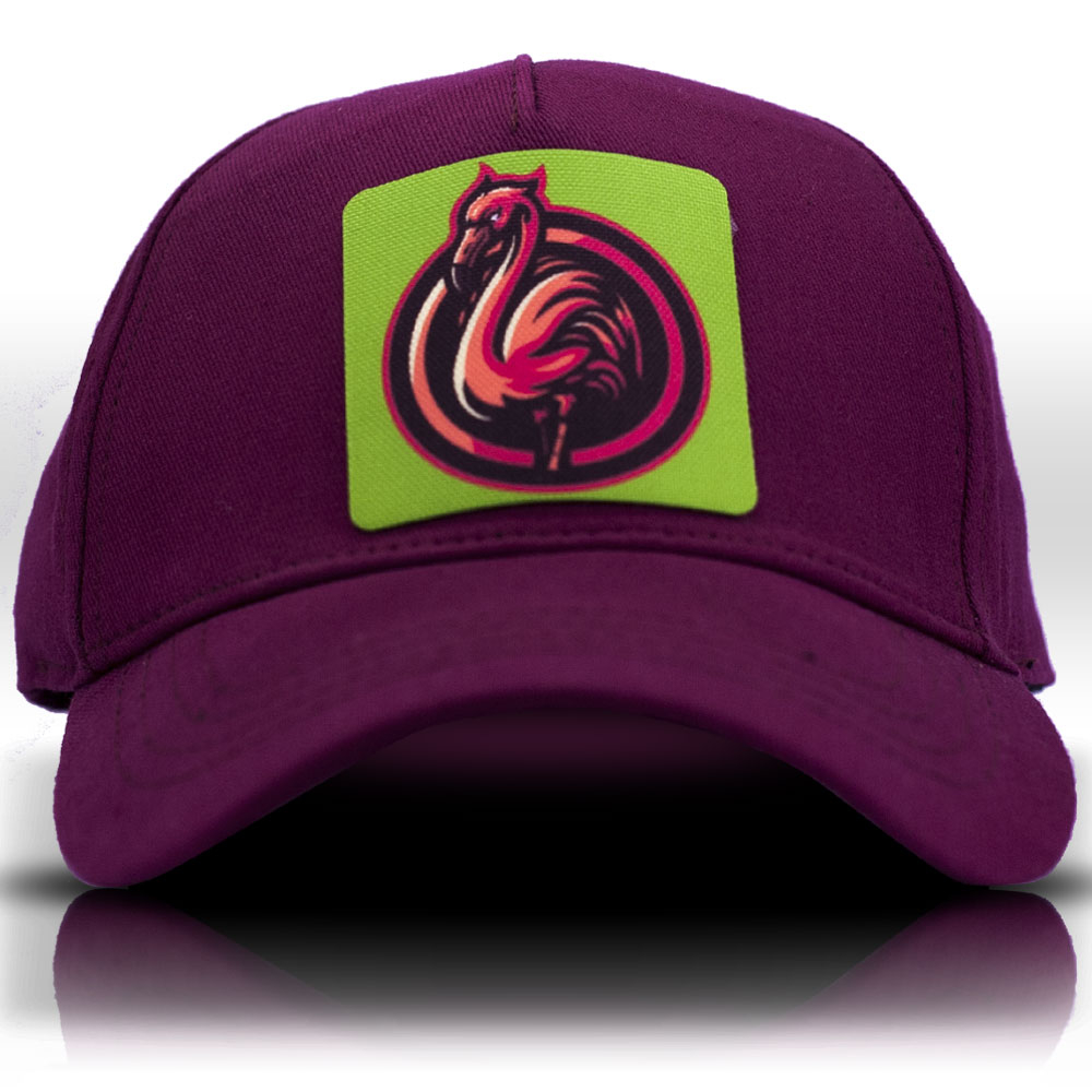 Filamingo Figürlü Hayvan Desenli Mor Beyzbol Şapka Unisex