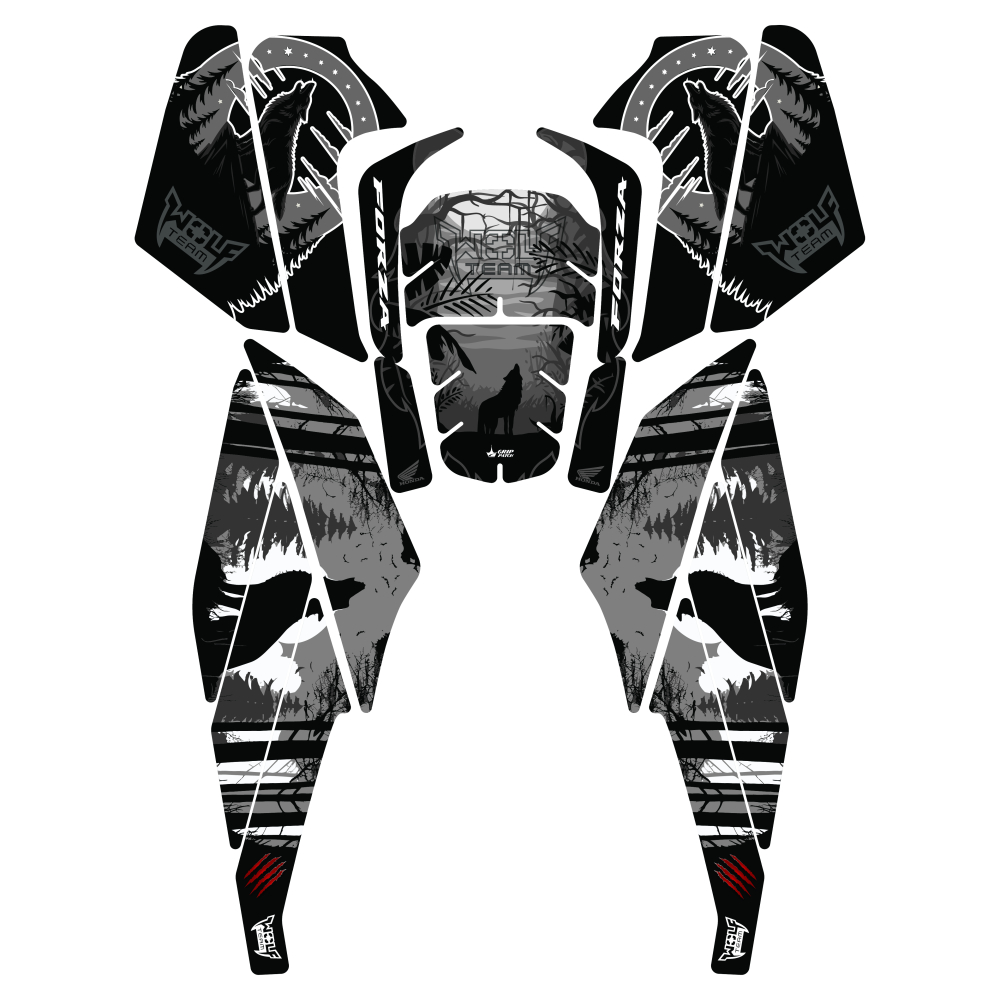 Honda Forza 250 (2025) Uyumlu 18 Parça Renkli Wolf Tank Pad Seti  GC20-R5