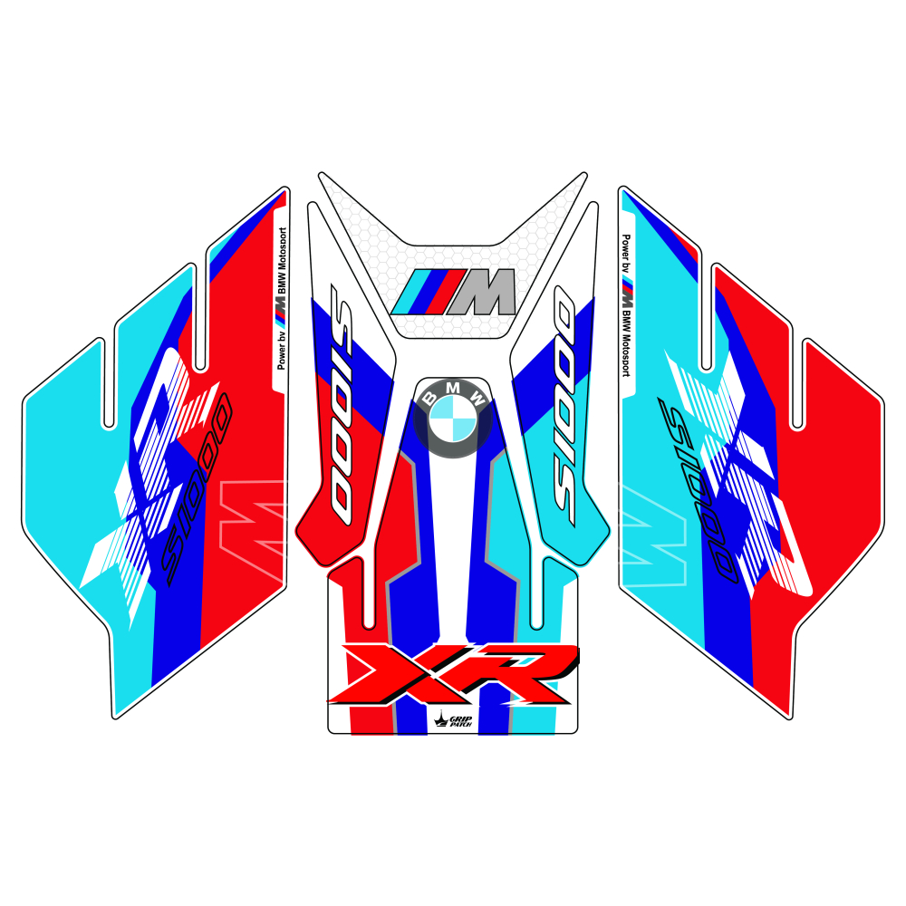 Grippatch BMW S1000XR (2023) Uyumlu 6 Parça  Renkli Tank Pad Seti GC44-1