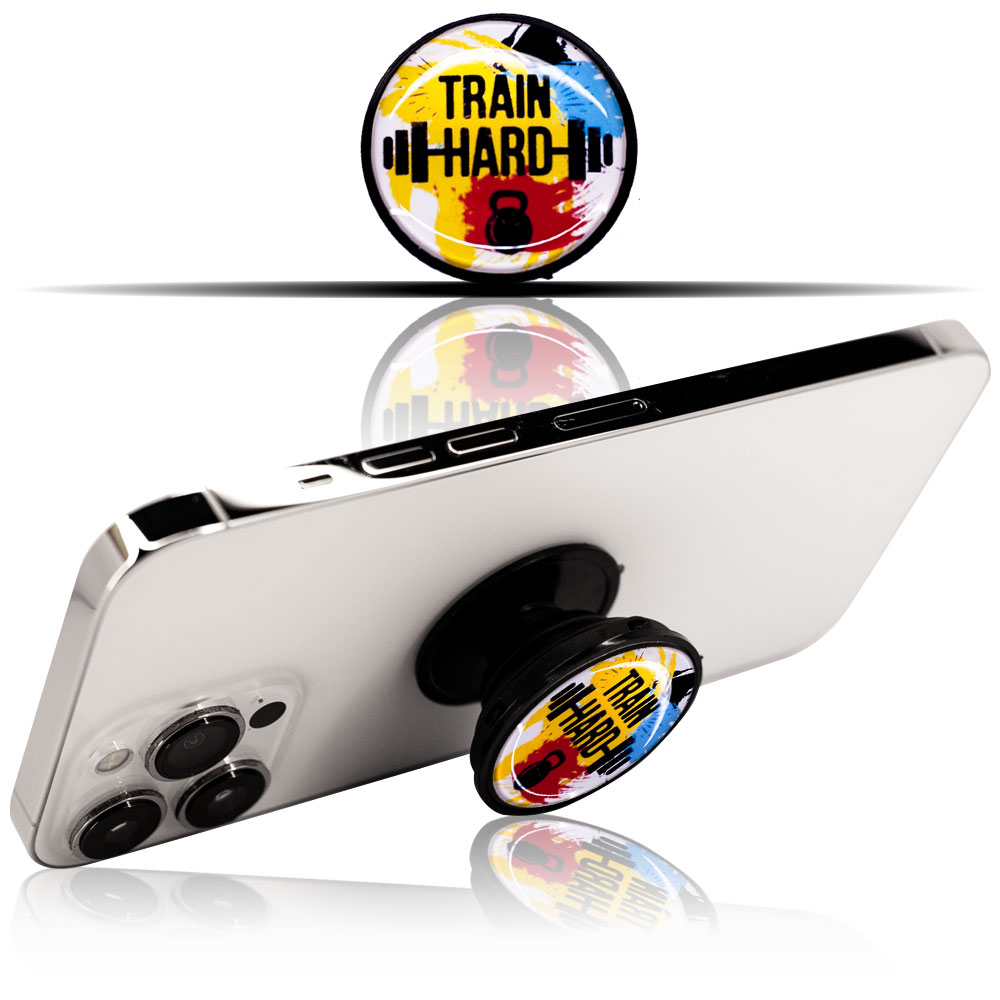 Gym -Train Hard Pop Socket Telefon Tutacağı, Parmak Tutucu Stand