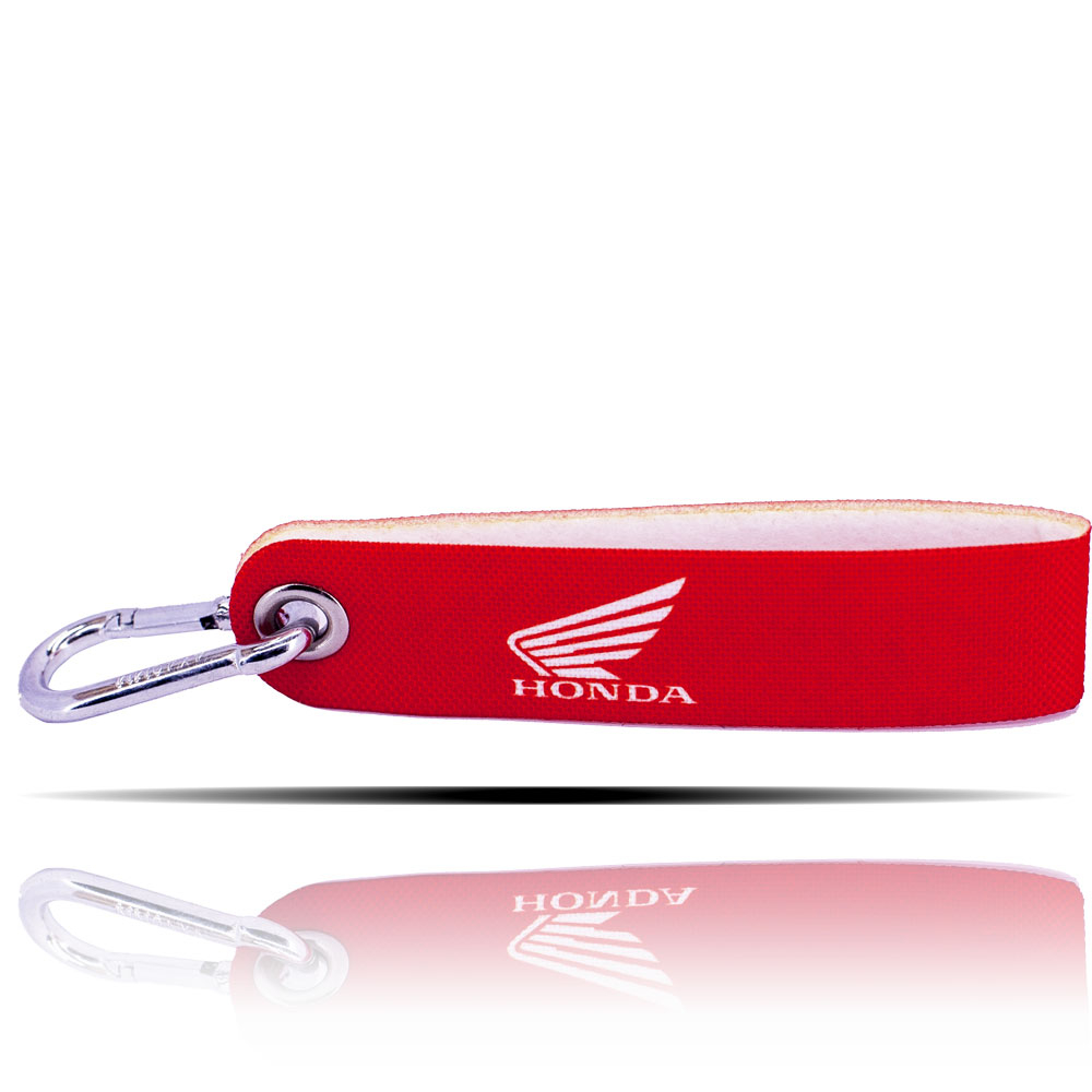 Honda Logolu Kırmızı Kumaş Şerit Anahtarlık