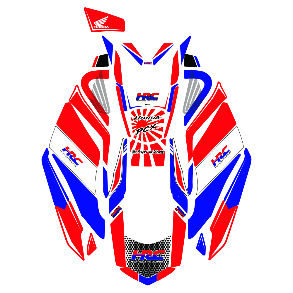 Honda PCX-125 HRC ( 2025 ) ile Uyumlu 43 Parça Renkli Tank Pad GC40-R9
