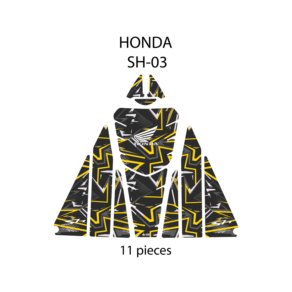 Grippatch Honda SH-125 ( 2024 ) ile Uyumlu 11 Parça Tank Pad Seti GC21-3