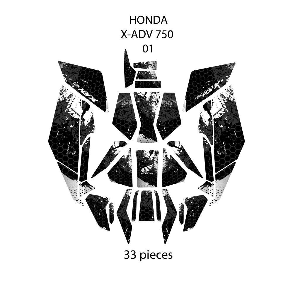 Grippatch Honda X-ADV (2025) ile Uyumlu Renkli 33 Parça Tank Pad Seti GC53-1