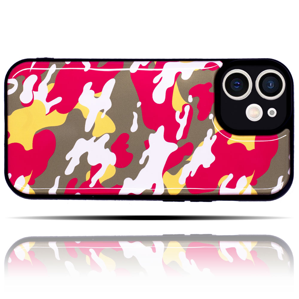 Apple IPhone 11 Uyumlu Renkli Kamuflaj Baskılı Yumuşak Silikon Telefon Kılıfı