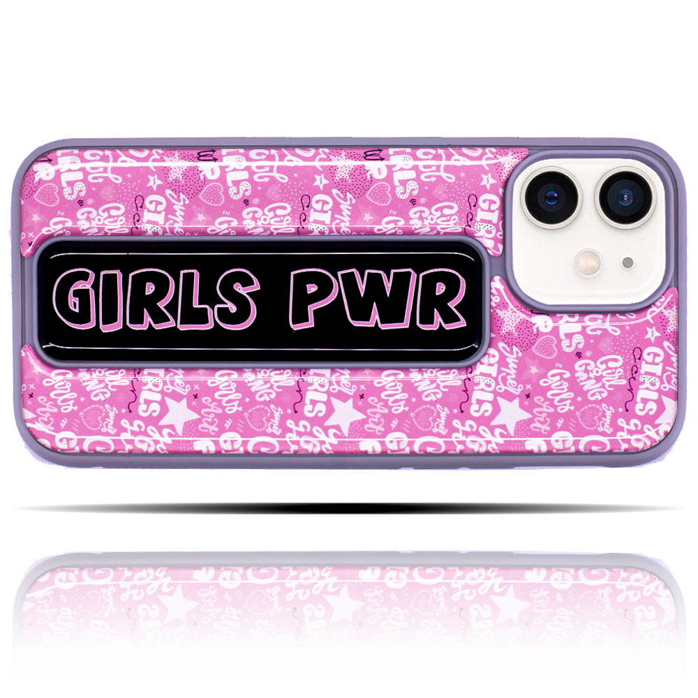 Apple IPhone 12 Uyumlu Girls Power Pembe Mor Yumuşak Silikon Telefon Kılıfı