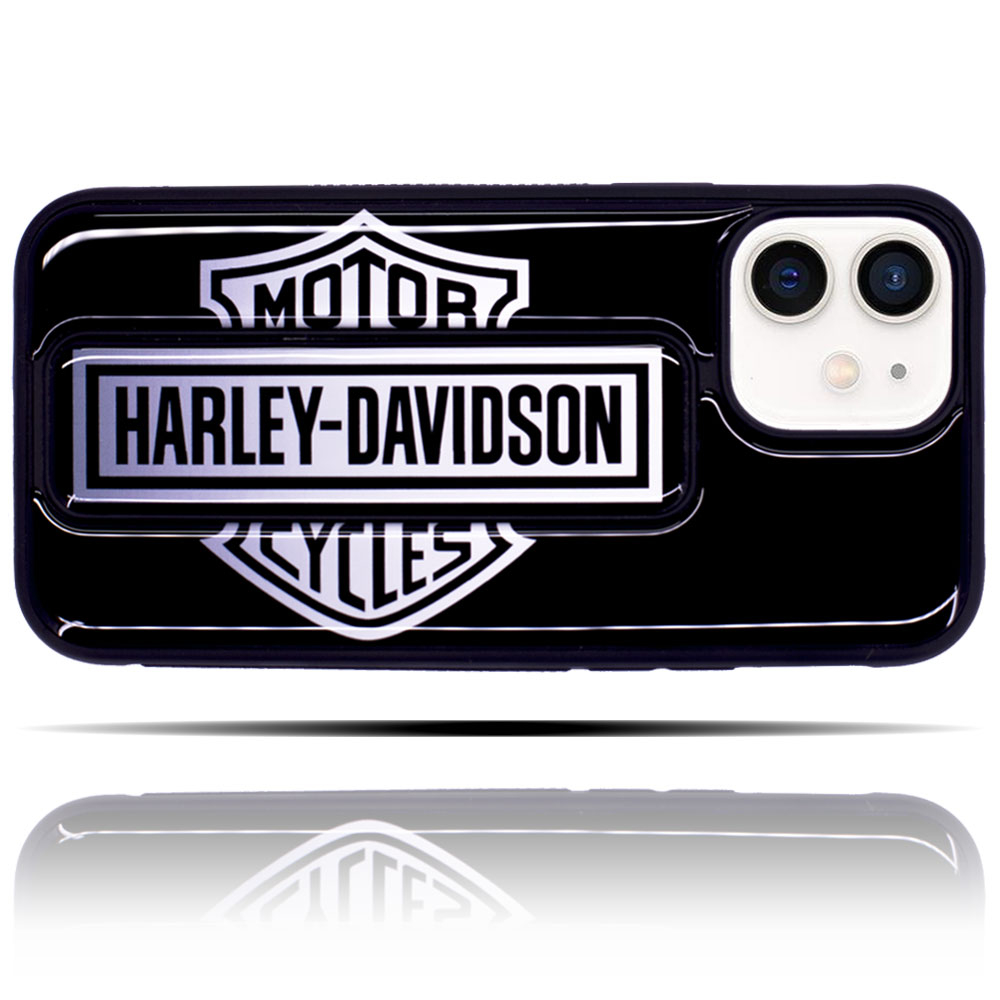 Apple IPhone 12 Uyumlu Siyah Harley Davidson Yumuşak Silikon Telefon Kılıfı