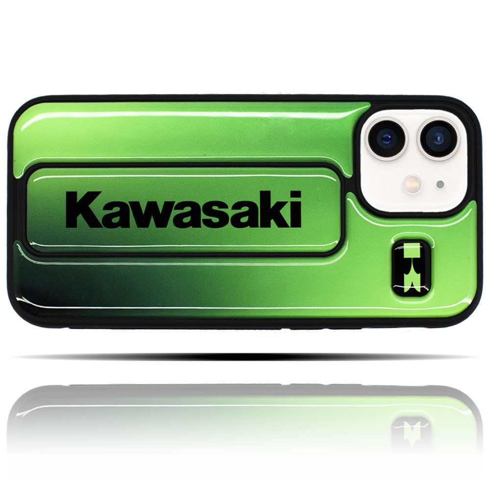 Apple IPhone 12 Uyumlu Kawasaki Yeşil Siyah Telefon Kılıfı