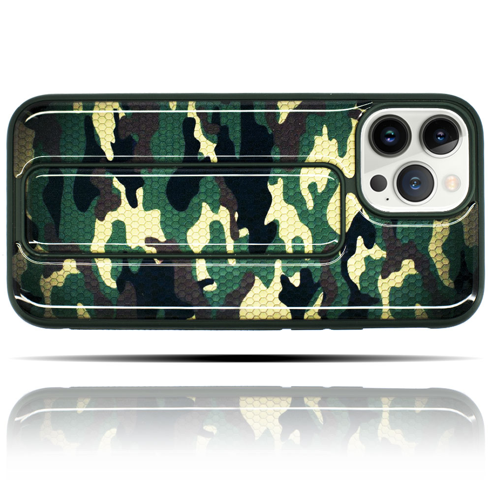 Apple IPhone 12 Pro Uyumlu Kamuflaj Yeşil Baskılı Yumuşak Silikon Telefon Kılıfı