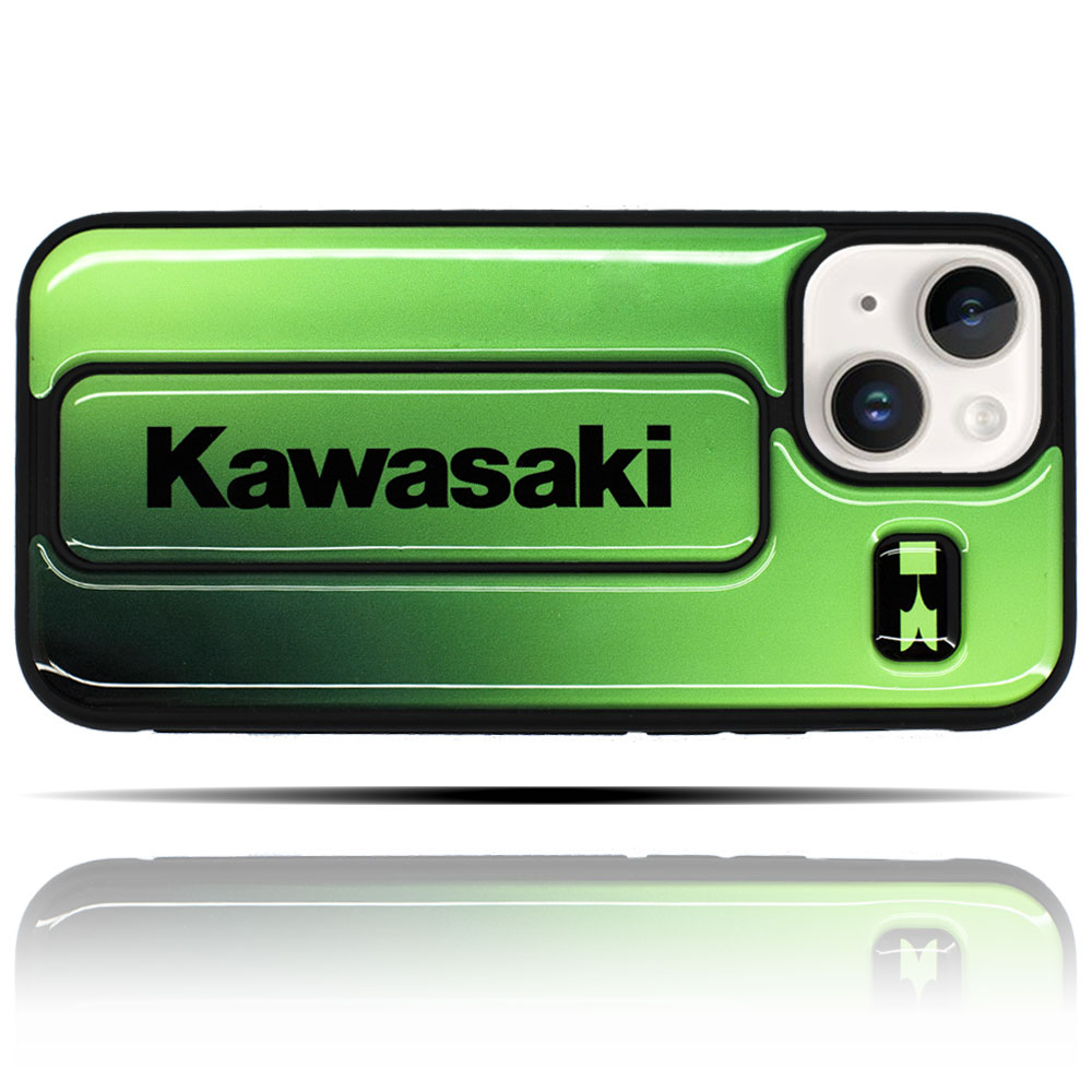 Apple IPhone 13 Uyumlu Kawasaki Logolu Yeşil Siyah Yumuşak Silikon Telefon Kılıfı