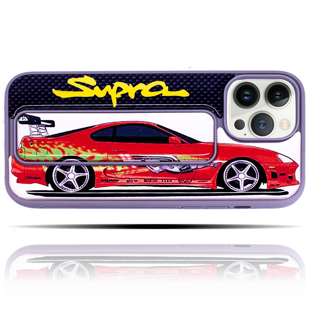 Apple IPhone 13 Pro Max Uyumlu Supra Araba Desenli Yumuşak Silikon Telefon Kılıfı