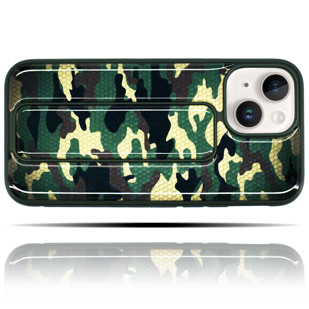Apple IPhone 14 Uyumlu Kamuflaj Yeşil Baskılı Yumuşak Silikon Telefon Kılıfı