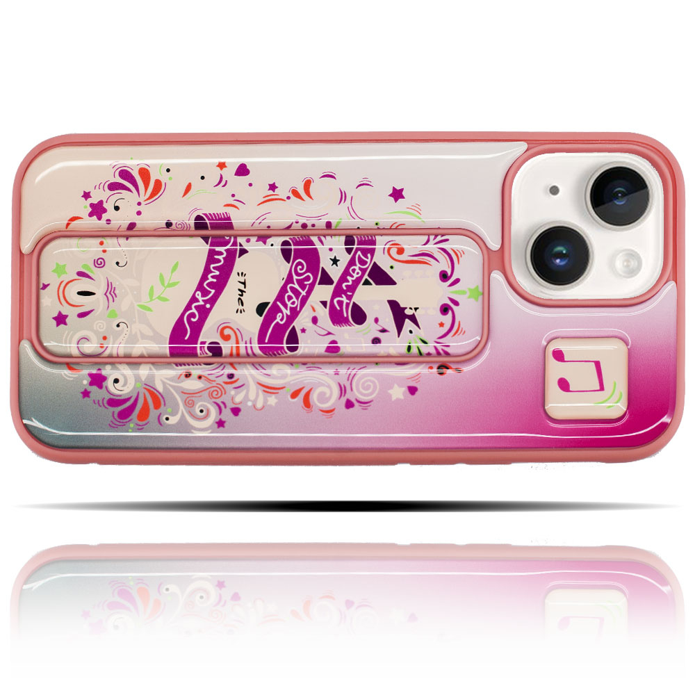 Apple IPhone 14 Plus Müzik Temalı Pembe Yumuşak Silikon Telefon Kılıfı