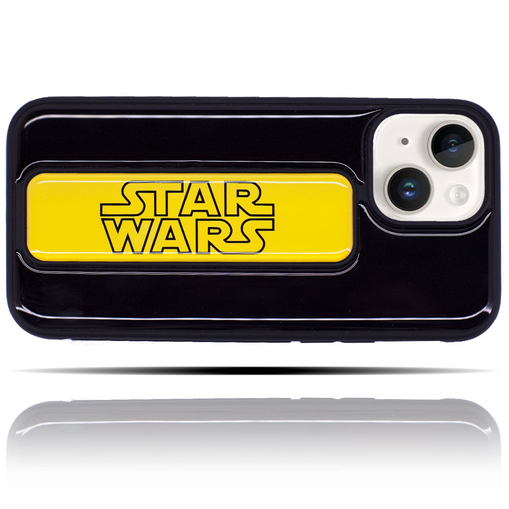 Apple IPhone 14 Plus Uyumlu Star Wars Sarı Siyah Yumuşak Silikon Telefon Kılıfı