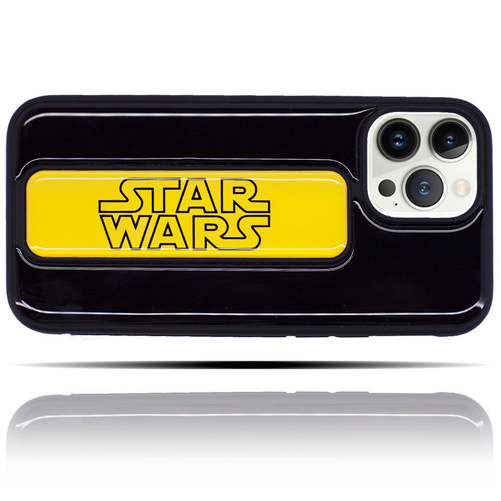 Apple IPhone 14 Pro Uyumlu Star Wars Sarı Siyah Yumuşak Silikon Telefon Kılıfı
