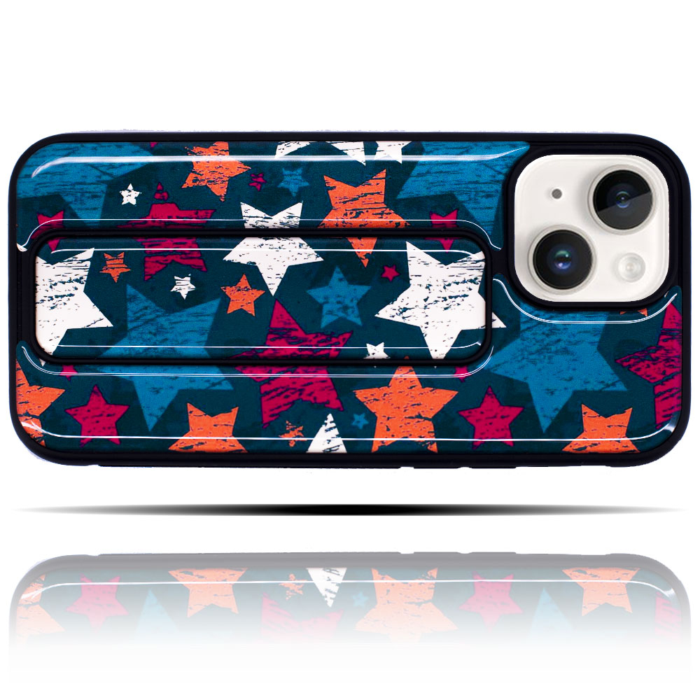 Apple IPhone 14 Uyumlu Yıldız Desenli Renkli Yumuşak Silikon Telefon Kılıfı