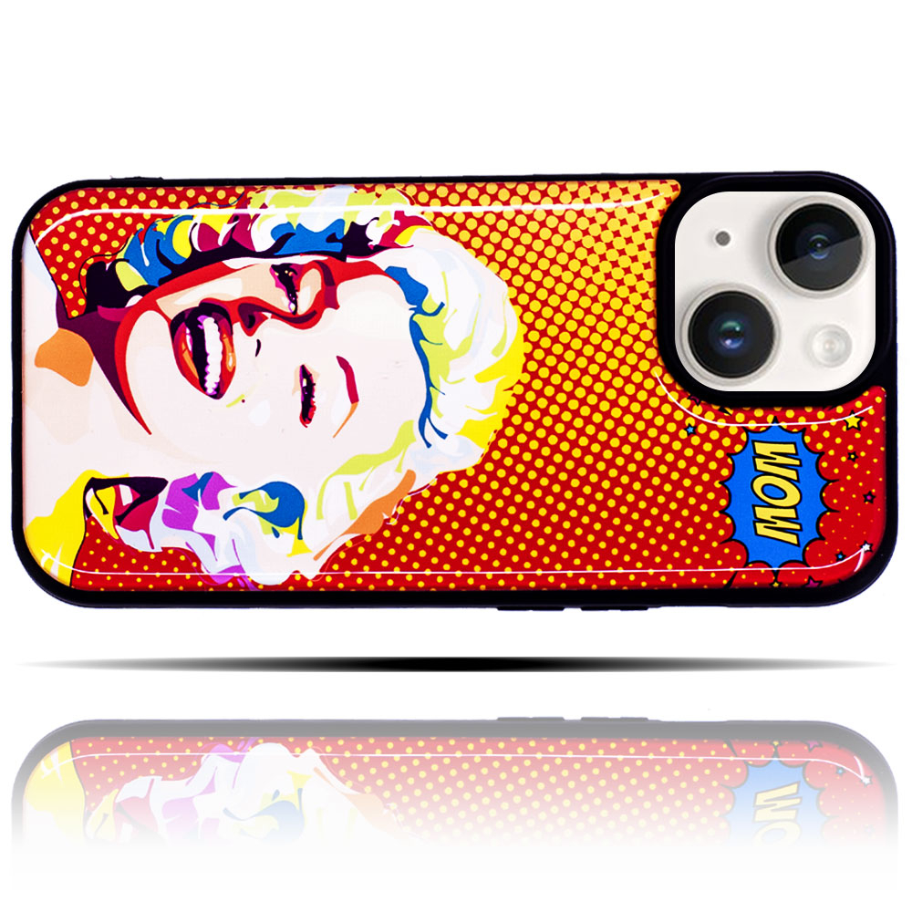 Apple IPhone 15 Uyumlu Marilyn Monroe Pop Art Yumuşak Silikon Telefon Kılıfı