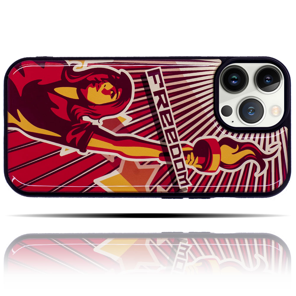 Apple IPhone 15 Pro Uyumlu Freedom Özgürlük Temalı Yumuşak Silikon Telefon Kılıfı