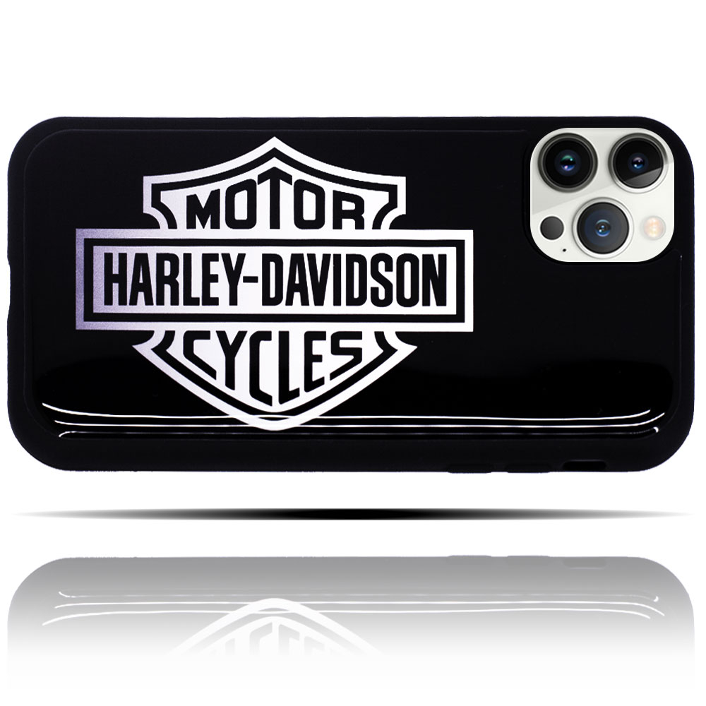 Apple IPhone 15 Pro Max Uyumlu Siyah Harley Davidson Yumuşak Silikon Telefon Kılıfı