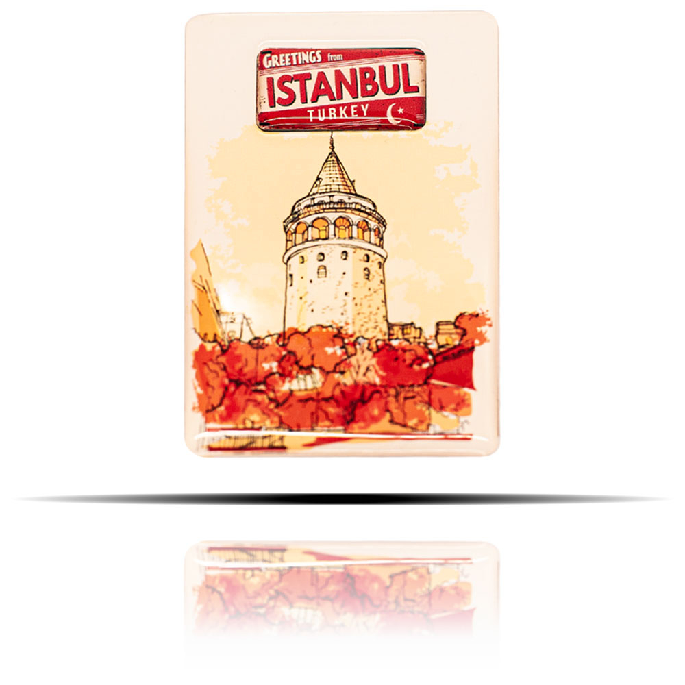  İstanbul Galata Kulesi Desenli Dikdörtgen Magnet
