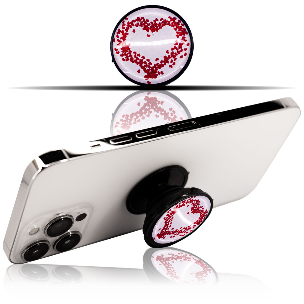 Kalp Desenli Pop Socket Telefon Tutacağı, Parmak Tutucu Stand
