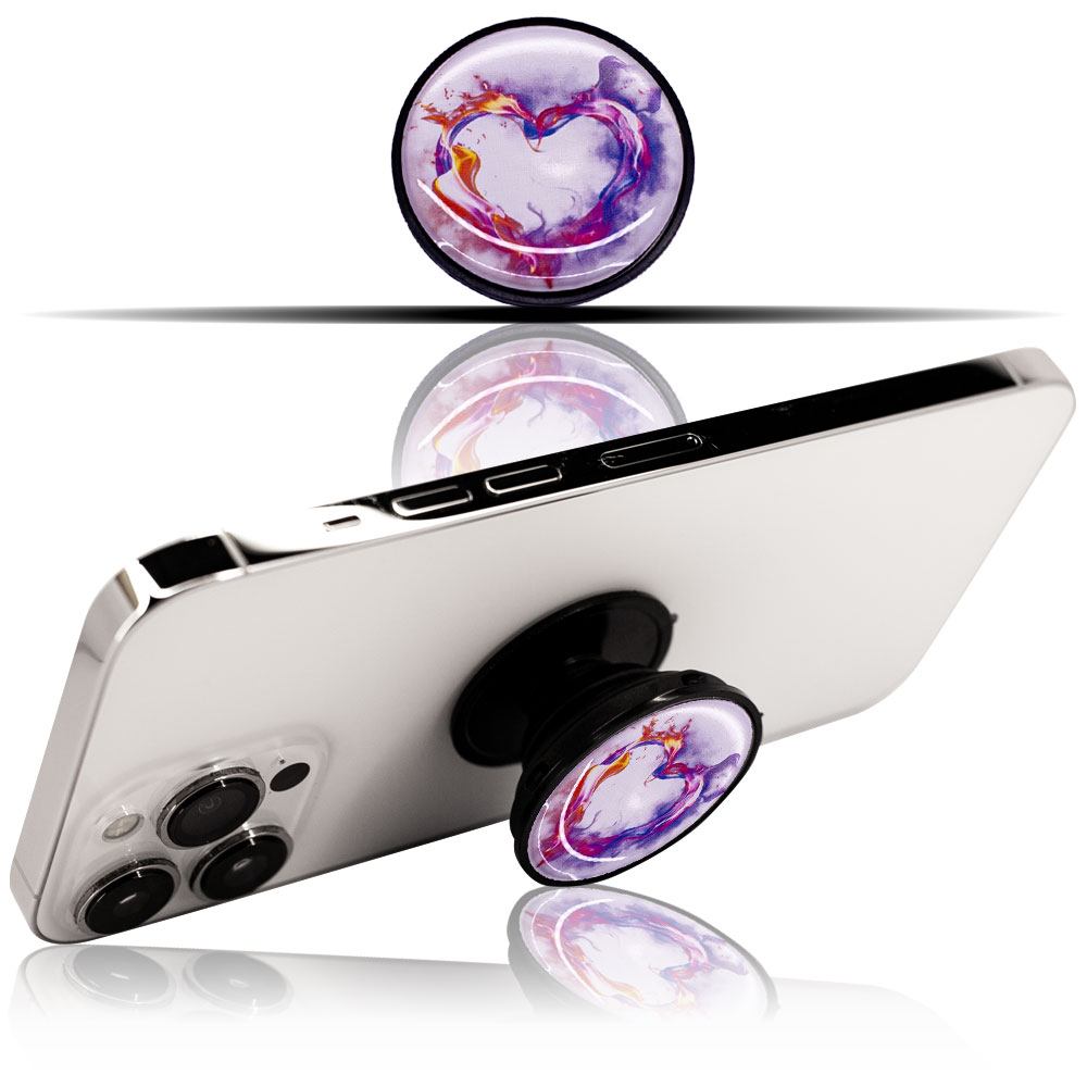Kalp Desenli Pop Socket Telefon Tutacağı, Parmak Tutucu Stand