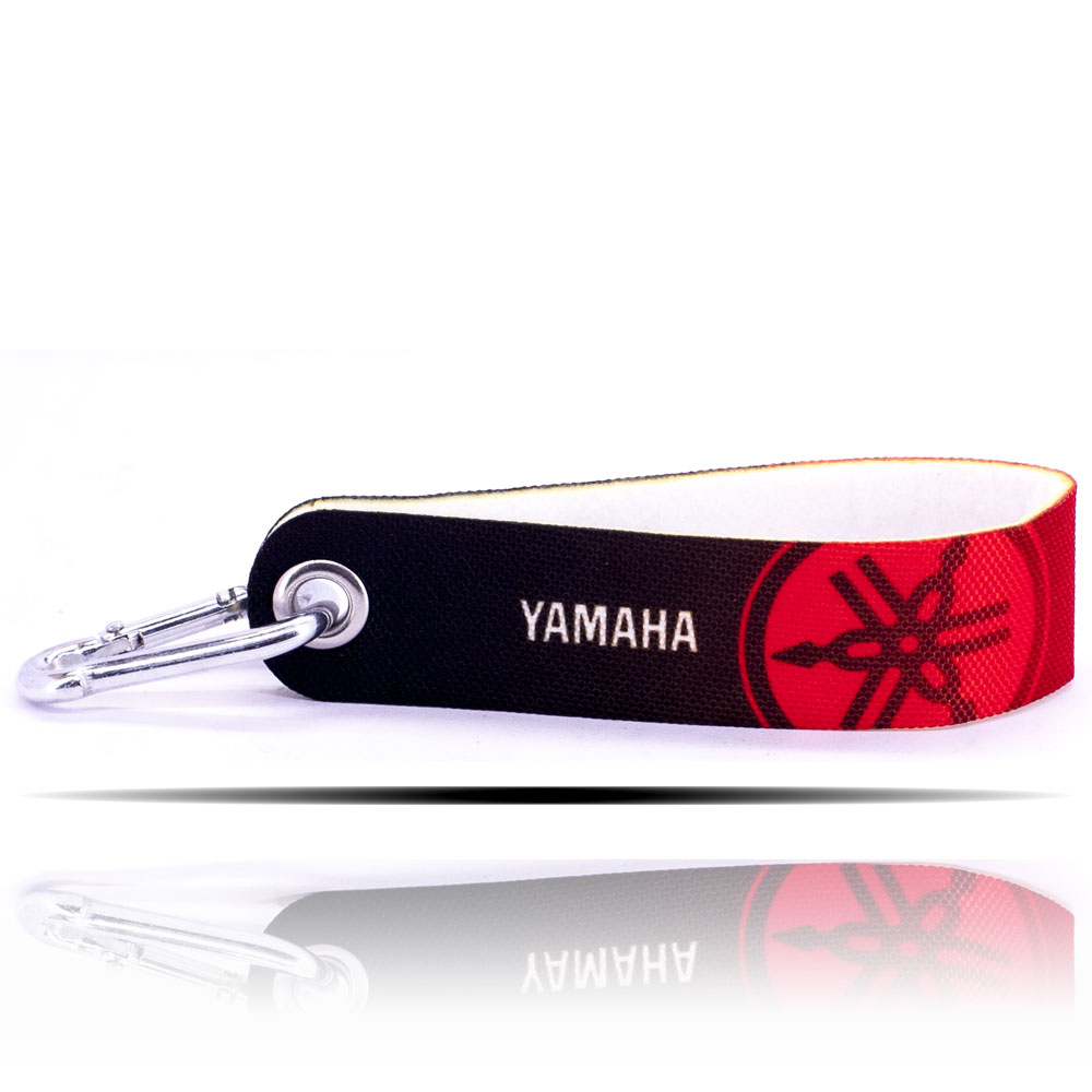 Yamaha Logolu Kırmızı Siyah Kumaş Şerit Anahtarlık